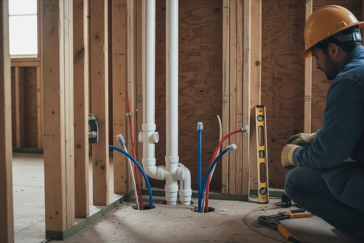 Drain and supply rough-in during Garbage Disposal Repair in Gordonville